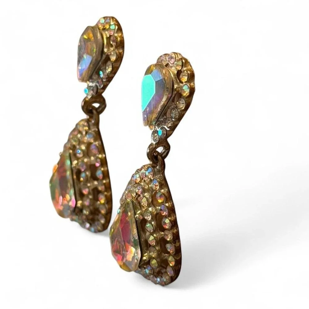 Rhinestone‎ Teardrop Crystal Dangle Earrings